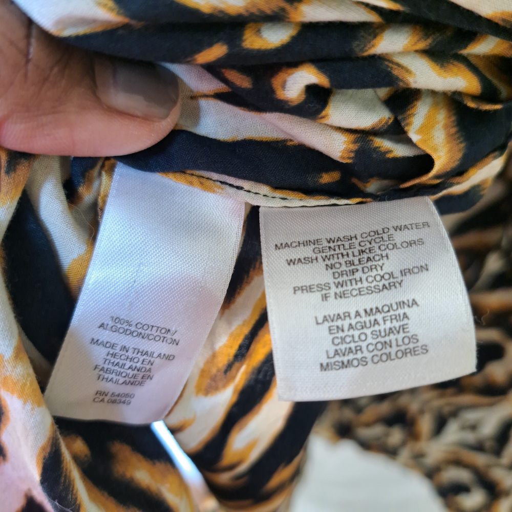 Jones New York Signature Woman Ikat Tribal Print Cotton Button Up Shirt 2X - Picture 7 of 7